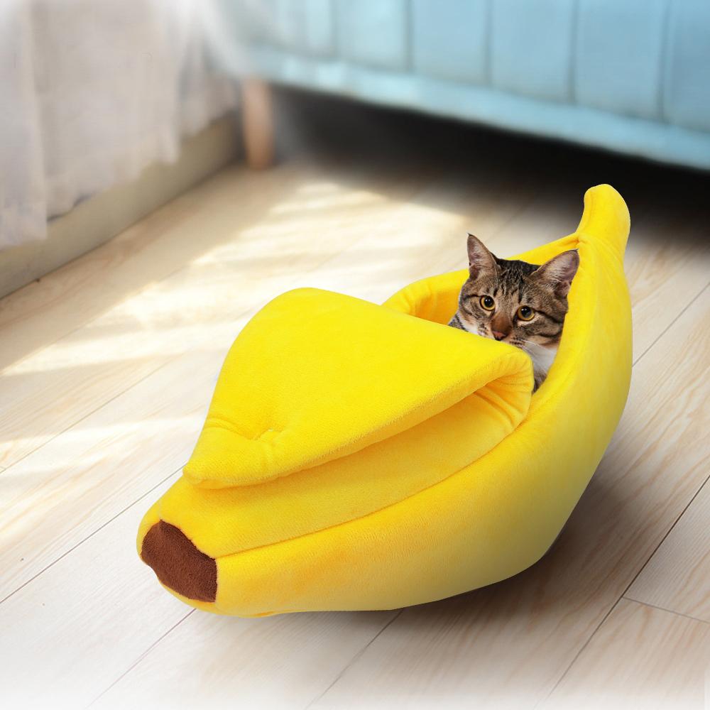 cama banana para mascotas