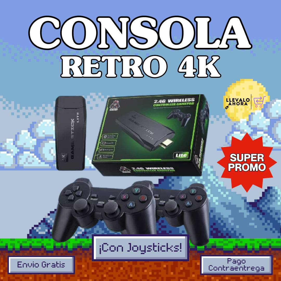 CONSOLA RETRO PORTATIL GAME STICK 4K 