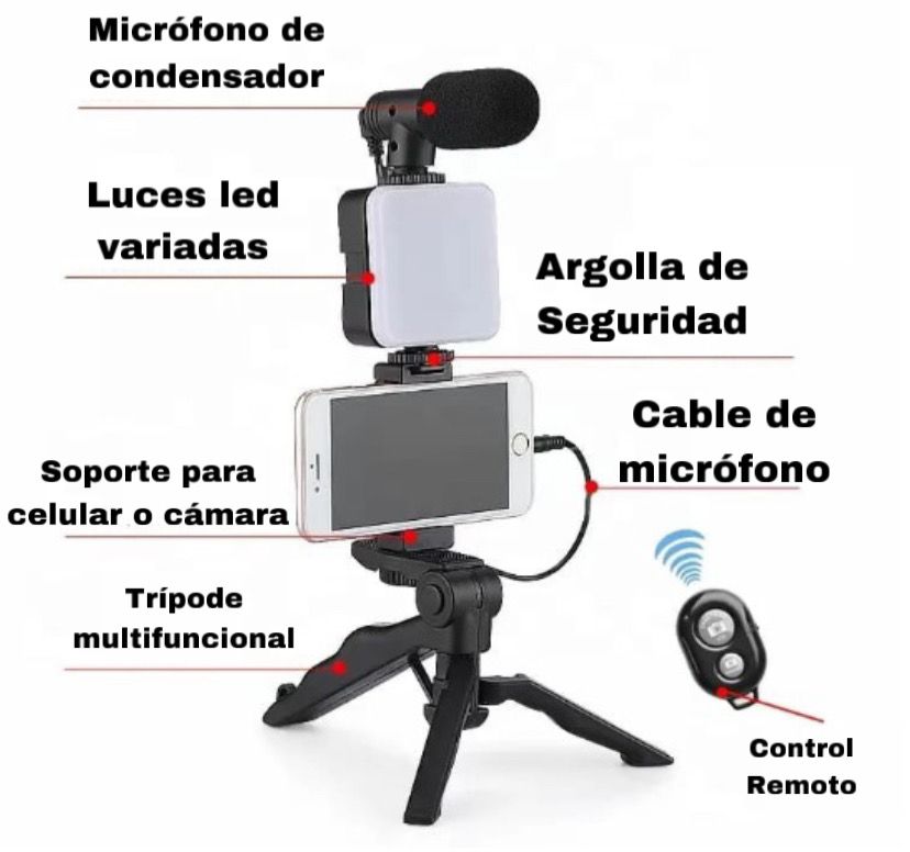 Kit de Vídeo profesional (Trípode  para celular)